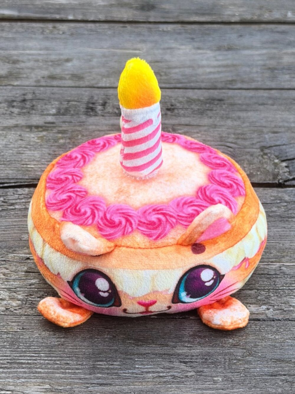 RARE Cookeez Makery Baked Party Treatz Birthday Candle Cat WORKS Plush Stuffed - Picture 2 of 10